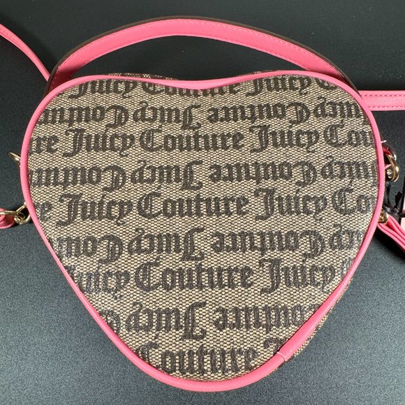 Juicy Couture Taupe DK Brown Love Never Dies Mini Tote Crossbody Pink - NWT - Picture 4 of 7